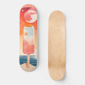 Starry Summer Tropical Night Skateboard (Vorderseite)