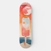 Starry Summer Tropical Night Skateboard (Vorderseite)