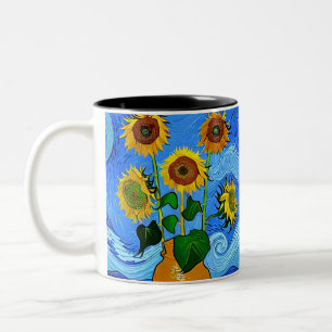 Starry Sunflower Night Zwei-Tone-Tasse Zweifarbige Tasse