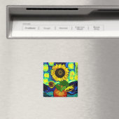 Starry Sunflowers Night Magnet (In Situ (Geschirrspüler))