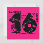 Starry Super Sweet 16 Einladung (Vorderseite)