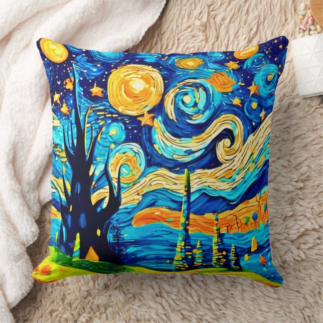 Starry Surrealismus Inspiriert Artwork Kissen (Decke)