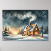 Starry Süßigkeiten - The Gingerbrot House at Night Poster (Vorne)