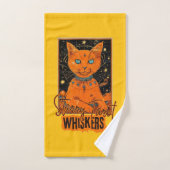 Starry Tarot & Cat | Orange Feline Design Badhandtuch Set (Handtuch)