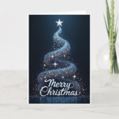 Starry Tree – Merry Christmas Sparkle Karte (Vorderseite)