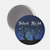 Starry Trees Stille Nacht Magnet (Vorderseite/Rückseite)