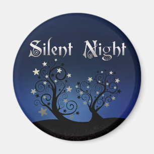 Starry Trees Stille Nacht Magnet