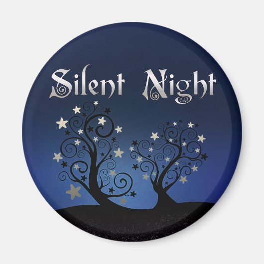 Starry Trees Stille Nacht Magnet (Vorne)