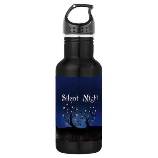 Starry Trees Stille Nacht Trinkflasche (Vorderseite)