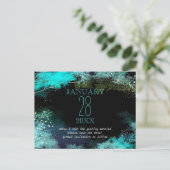 Starry Turquoise Forest Boho Hochzeit Speichern Si Ankündigungspostkarte (Stehend Vorderseite)