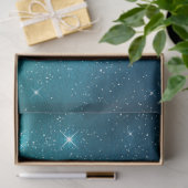 Starry twilight celestial night sky teal green seidenpapier (Geschenk)