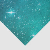 Starry twilight celestial night sky teal green seidenpapier (Ausschnitt)