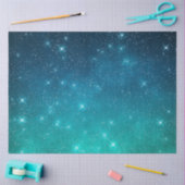 Starry twilight celestial night sky teal green seidenpapier (Basteln)