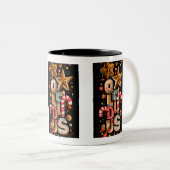 Starry Typography Coffee Mug – Holiday Edition Zweifarbige Tasse (VorderseiteRechts)