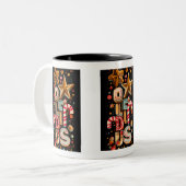 Starry Typography Coffee Mug – Holiday Edition Zweifarbige Tasse (Vorderseite Links)