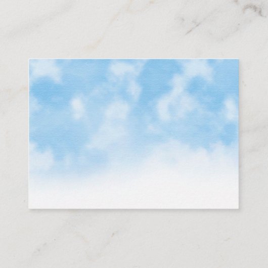 Starry über dem Mond, das blaue Gold-Windeln-Raffe Begleitkarte (Rückseite)