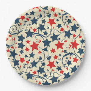 Starry Vintag Elegant 4. Juli Papierplatte Pappteller