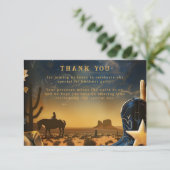 Starry Western Cowboy 1st Birthday Rodeo Dankeskarte (Stehend Vorderseite)