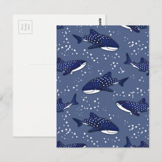 Starry Whale Shark (Dark) Postkarte (Vorne/Hinten)
