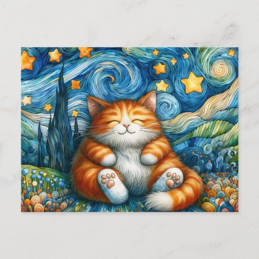 Starry Whiskers Cat Postkarte (Vorderseite)