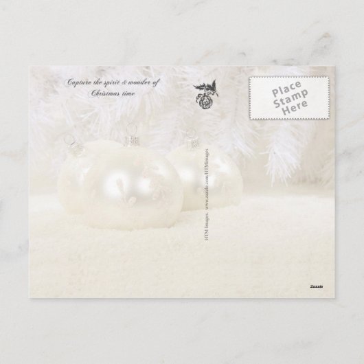 Starry White Christmas Feiertagspostkarte (Rückseite)