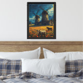 Starry Windmill Meadow Cows Leinwanddruck (Insitu (Schlafzimmer))