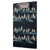 Starry Winter Forest Night Clipboard Klemmbrett (Links)