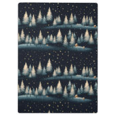 Starry Winter Forest Night Clipboard Klemmbrett (Rückseite)