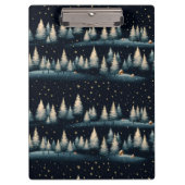 Starry Winter Forest Night Clipboard Klemmbrett (Vorderseite)