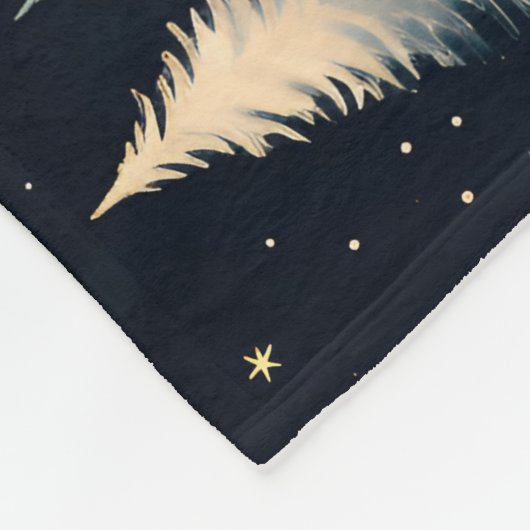 Starry Winter Forest Night Fleece Blanket (Ecke)