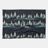 Starry Winter Forest Night Kitchtuch Geschirrtuch (Horizontal)