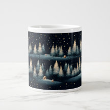 Starry Winter Forest Night Specialty Tasse