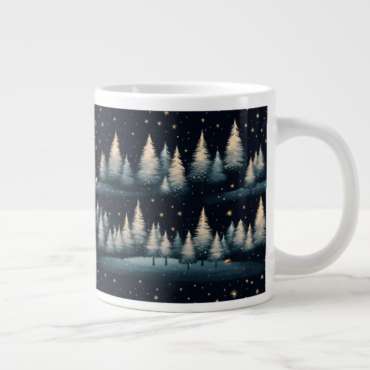 Starry Winter Forest Night Specialty Tasse (Rechts)