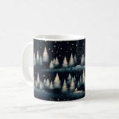 Starry Winter Forest Night Tasse (Vorderseite Links)