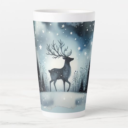 Starry Winter Night Deer Milchtasse (Vorderseite)