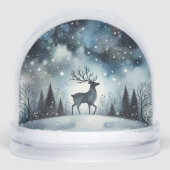 Starry Winter Night Deer Schneekugeln (Vorderseite)