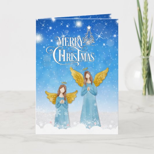 Starry Winter Night Weihnachtskarte Feiertagskarte (Vorderseite)