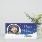 Starry Winterfeiertags-Fotokarte Feiertagskarte (Stehend Vorderseite)