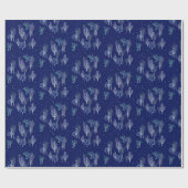 Starry Woods Midnight Blue Wrapping Paper Geschenkpapier (Flach)