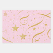 Starry Wrap - Pink & Gold Star Geschenkpapier Set (Vorderseite 3)