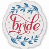 Starry Wreath Bride - Elegante Hochzeit Aufkleber (Vorderseite)