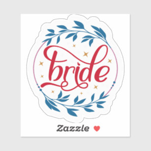 Starry Wreath Bride - Elegante Hochzeit Aufkleber