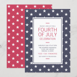 Stars 4. Juli Unabhängigkeitstag Party Card Einladung