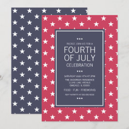 Stars 4. Juli Unabhängigkeitstag Party Card Einladung