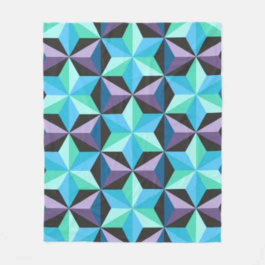 Stars Abstraktes geometrisches Patchwork Fleecedecke (Vorderseite)