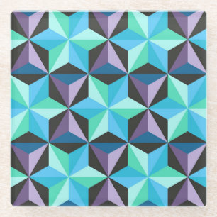 Stars Abstraktes geometrisches Patchwork Glasuntersetzer