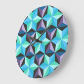 Stars Abstraktes geometrisches Patchwork Große Wanduhr (Winkel)