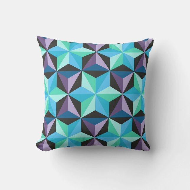 Stars Abstraktes geometrisches Patchwork Kissen (Vorderseite)