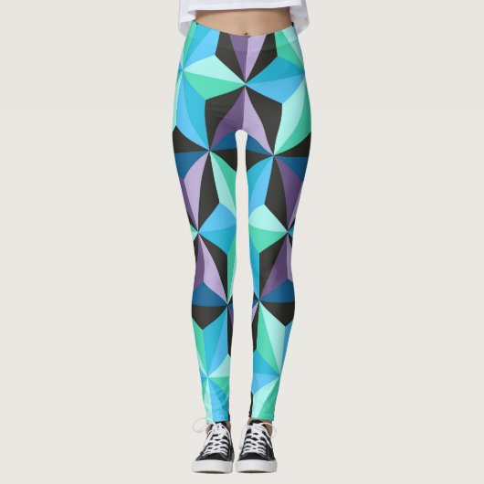 Stars Abstraktes geometrisches Patchwork Leggings (Vorderseite)