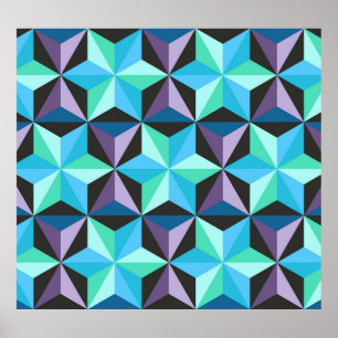 Stars Abstraktes geometrisches Patchwork Poster